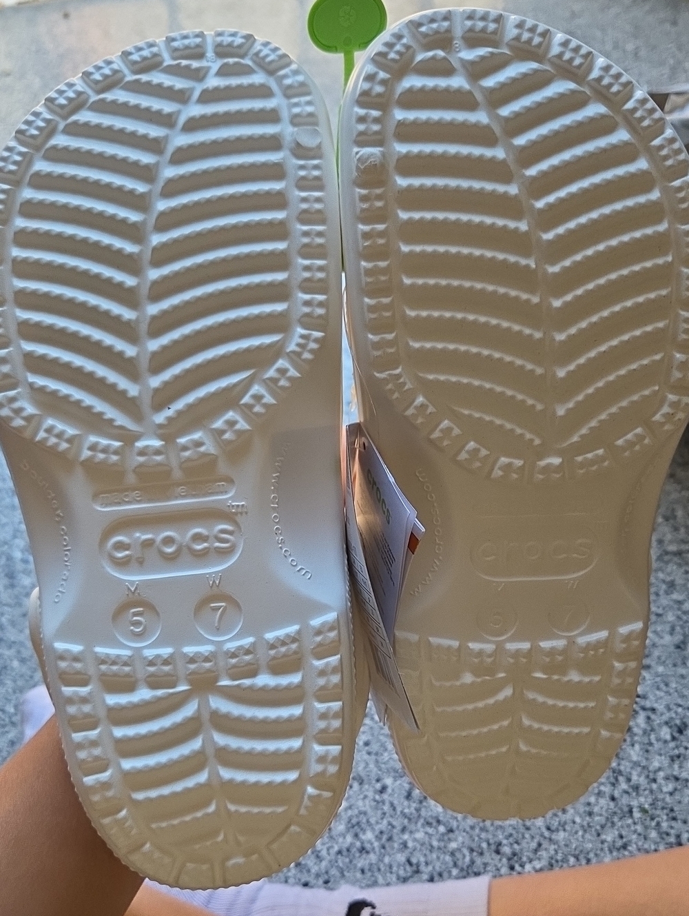 White CROCS in White - Women's 7/Men's 5 - Picture 4 of 5